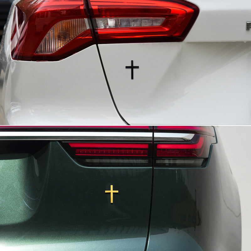 Elevate Your Ride with 3D Cross Bumper Stickers – Durable & Stylish Car Metal Stickers - Veylora